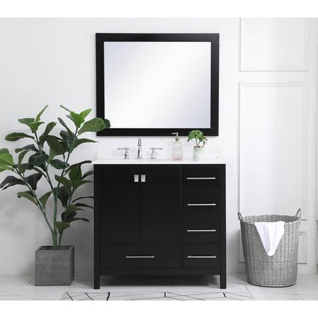 Elegant Decor 36 Inch Single Bathroom Vanity In Black With Backsplash, 2PK VF18836BK-BS